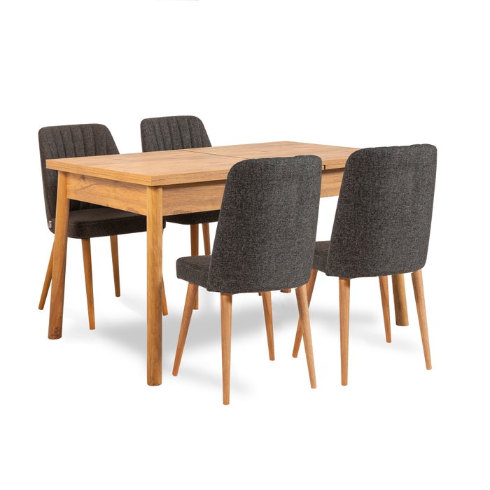 Hanah Home Santiago Atlantic Anthracite Conjunto de Comedor Extensible Hanah Home Santiago Atlantic Anthracite Conjunto de Comedor Extensible